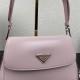 Prada Cleo brushed leather shoulder bag 1BD303 Pink High