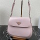 Prada Cleo brushed leather shoulder bag 1BD303 Pink High