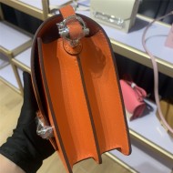 Hermes Roulis 19 bag Evercolor WAX Silver Metal Orange High