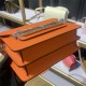 Hermes Roulis 19 bag Evercolor WAX Silver Metal Orange High