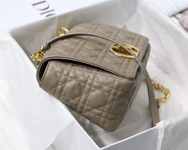 MEDIUM Dior CARO BAG Supple Cannage Calfskin Taupe High