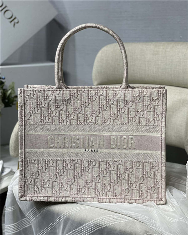 MEDIUM Dior BOOK TOTE Dior Oblique Embroidery Pink High