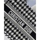 MEDIUM Dior BOOK TOTE Houndstooth Embroidery Black and White High