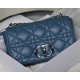 LARGE Dior CARO BAG Quilted Macrocannage Calfskin Ocean Blue High