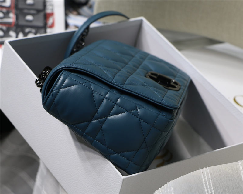 LARGE Dior CARO BAG Quilted Macrocannage Calfskin Ocean Blue High