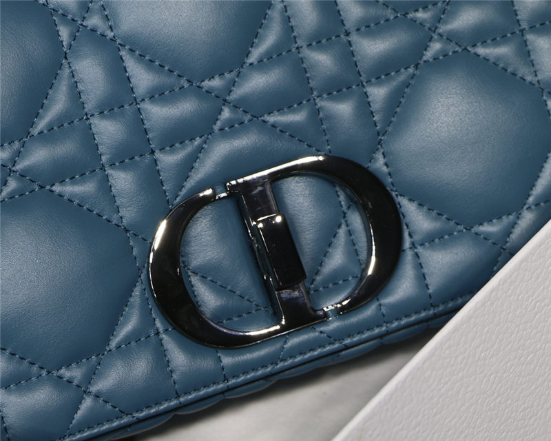 LARGE Dior CARO BAG Quilted Macrocannage Calfskin Ocean Blue High