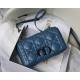 MEDIUM Dior CARO BAG Quilted Macrocannage Calfskin Ocean Blue High