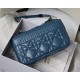 MEDIUM Dior CARO BAG Quilted Macrocannage Calfskin Ocean Blue High