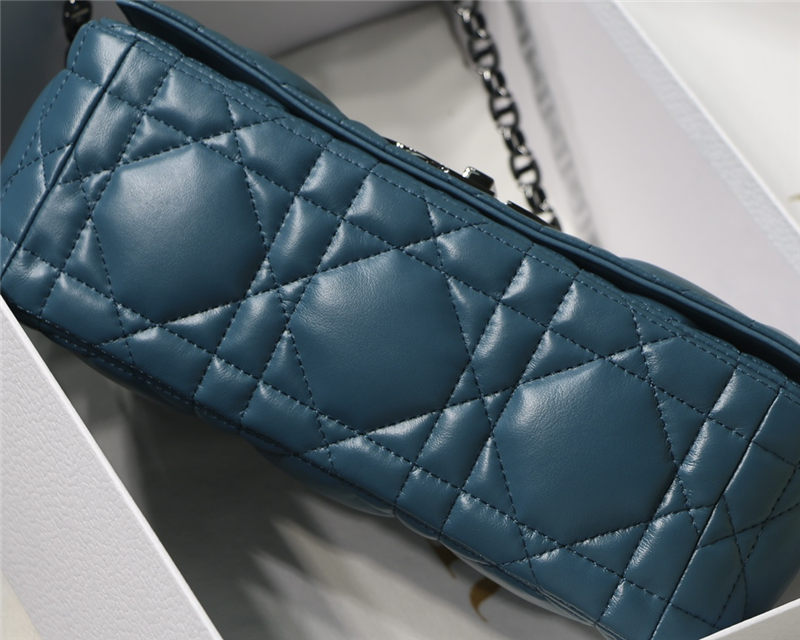 MEDIUM Dior CARO BAG Quilted Macrocannage Calfskin Ocean Blue High