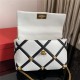 Valentino GARAVANI ROMAN STUD NAPPA CHAIN BAG Black/White High