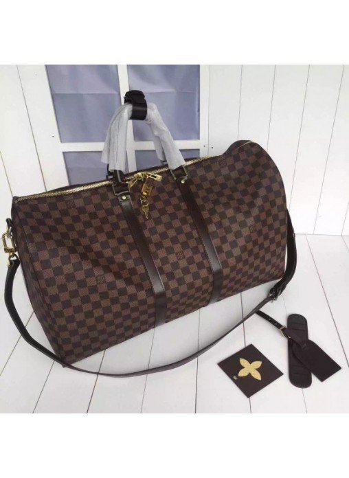 Louis Vuitton Keepall Bandoulière 55 Damier Ebene N41414 High