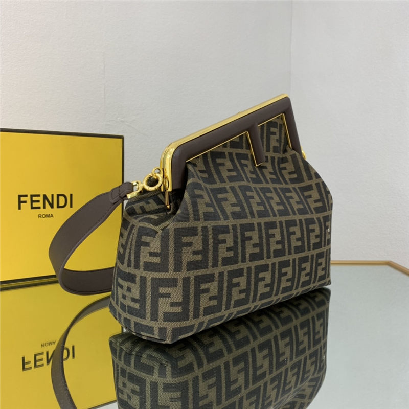 Fendi FIRST MEDIUM Fabric bag Coffee High