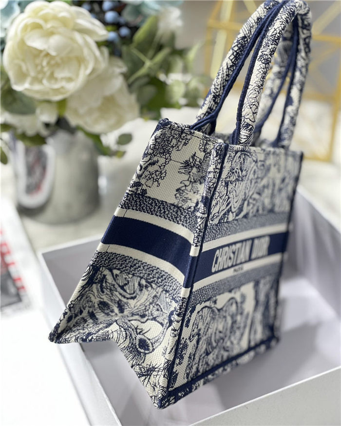 SMALL Dior BOOK TOTE Toile de Jouy Embroidery High