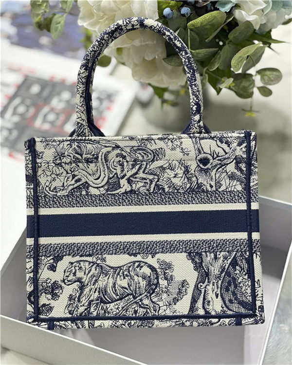 SMALL Dior BOOK TOTE Toile de Jouy Embroidery High