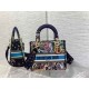 MEDIUM LADY D-LITE BAG Multicolor D-Constellation Embroidery High