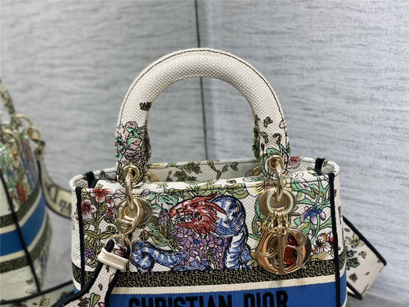 MEDIUM LADY D-LITE BAG Multicolor D-Constellation Embroidery High