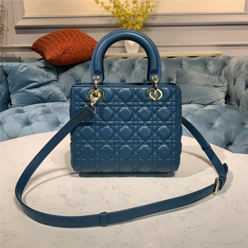 MEDIUM LADY Dior BAG Cannage Lambskin Enamel High 