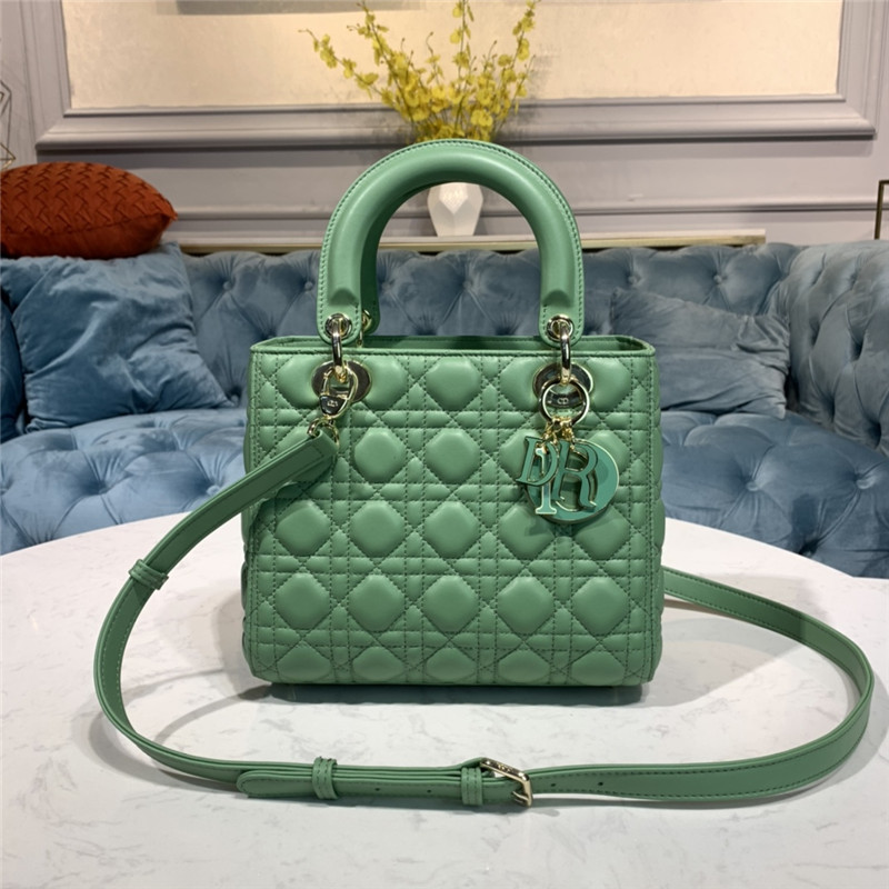 MEDIUM LADY Dior BAG Cannage Lambskin Enamel High 