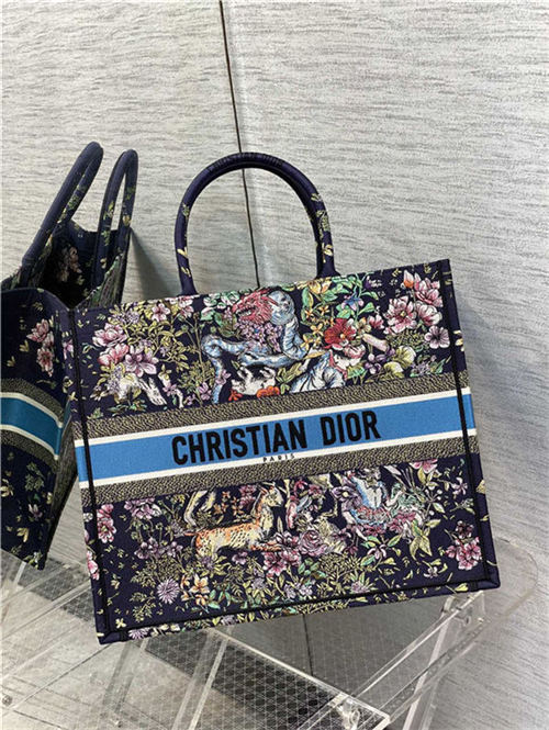 LARGE Dior BOOK TOTE Multicolor D-Constellation Embroidery High