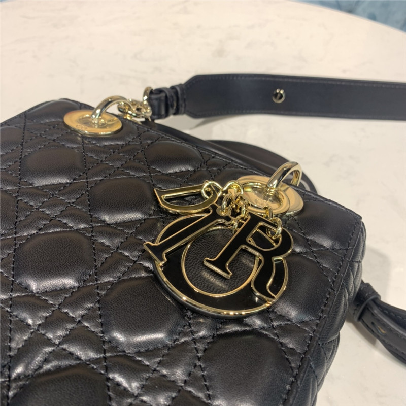 SMALL LADY Dior MY ABCDior BAG Cannage Lambskin Enamel Inside Suede High