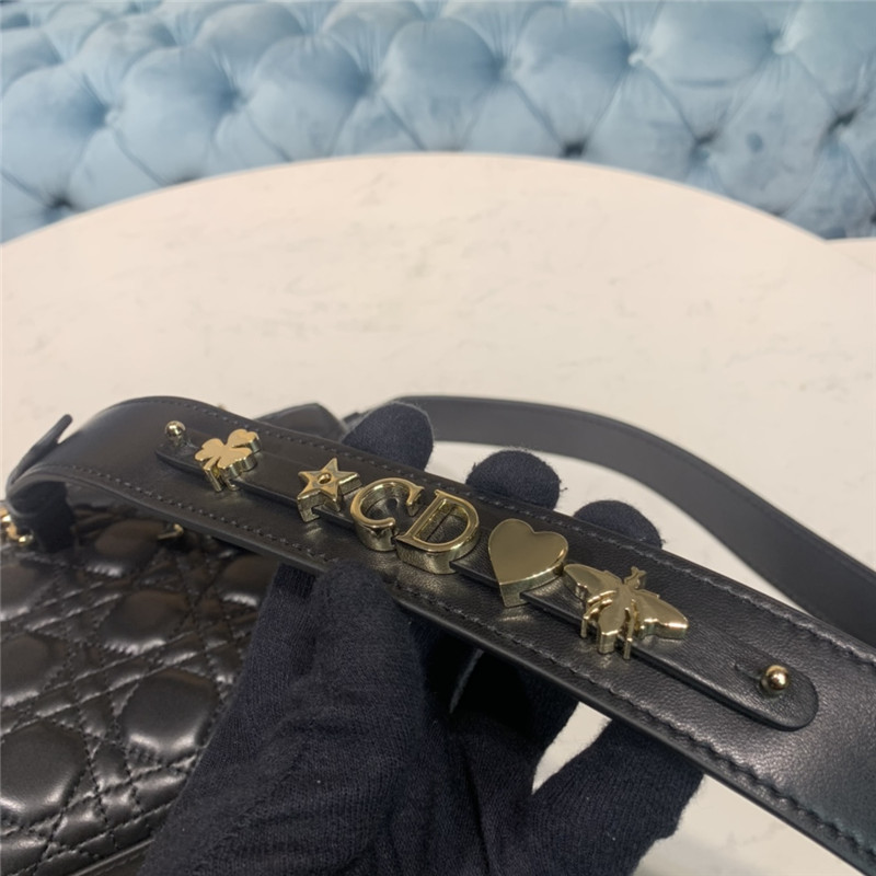 SMALL LADY Dior MY ABCDior BAG Cannage Lambskin Enamel Inside Suede High