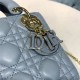 MINI LADY Dior BAG Cannage Lambskin Enamel Blue High