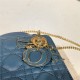 MINI LADY Dior BAG Cannage Lambskin Enamel Blue-Deep High