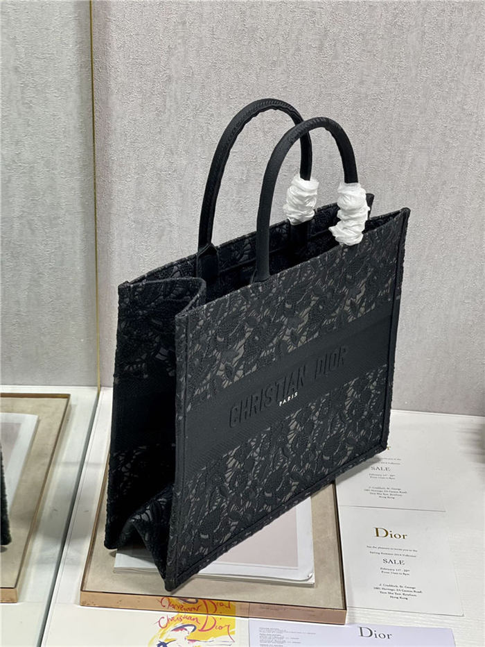 LARGE Dior BOOK TOTE Embroidery with Macramé Effect High