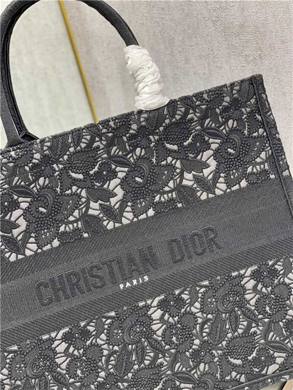 LARGE Dior BOOK TOTE Embroidery with Macramé Effect High