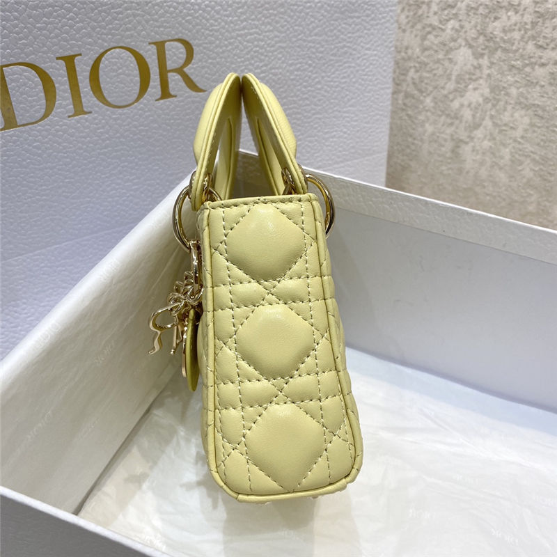 MICRO LADY Dior BAG Patent Cannage Calfskin Yellow High