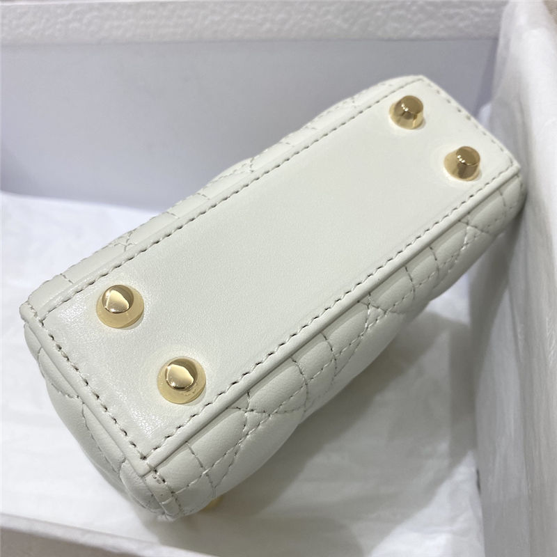 MICRO LADY Dior BAG Cannage Lambskin White High