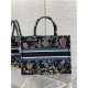 MEDIUM Dior BOOK TOTE Dior Petites Fleurs Embroidery Black High