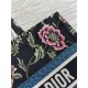 MEDIUM Dior BOOK TOTE Dior Petites Fleurs Embroidery Black High