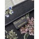 LARGE Dior BOOK TOTE Dior Petites Fleurs Embroidery Black High