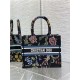 SMALL Dior BOOK TOTE Dior Petites Fleurs Embroidery Black High