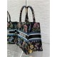 SMALL Dior BOOK TOTE Dior Petites Fleurs Embroidery Black High