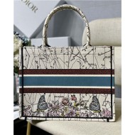 MEDIUM Dior BOOK TOTE Latte Multicolor Dior Constellation Embroidery High