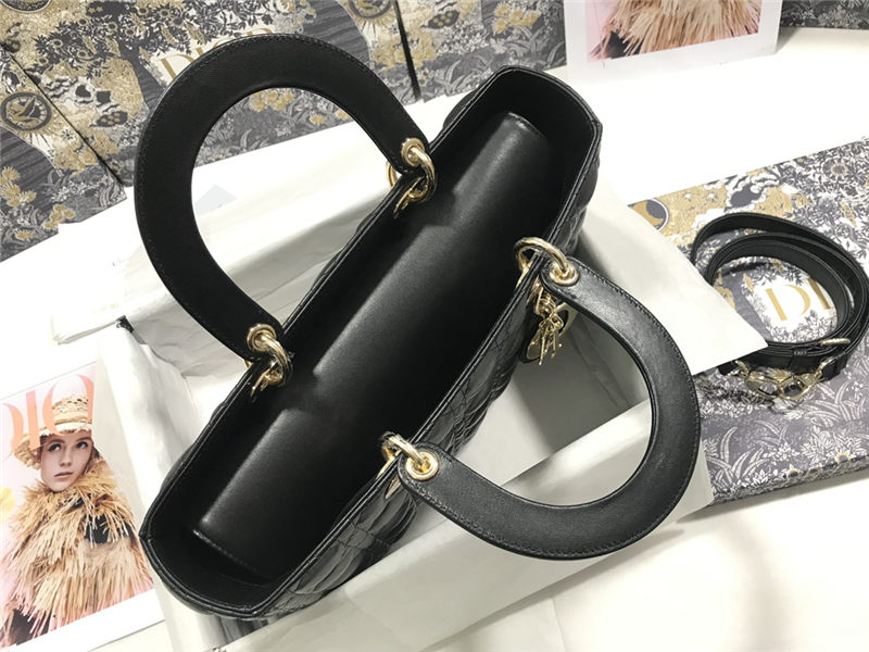 LARGE LADY Dior BAG Cannage Lambskin Black High