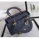 MEDIUM LADY D-LITE BAG Cannage Embroidery Dark Denim Blue High