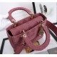 MEDIUM LADY D-LITE BAG Cannage Embroidery Mallow Rose High