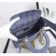 MEDIUM LADY D-LITE BAG Cannage Embroidery Denim Blue High