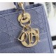 MEDIUM LADY D-LITE BAG Cannage Embroidery Denim Blue High