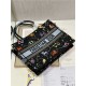 MEDIUM Dior BOOK TOTE Dior Pixel Zodiac Embroidery Black High