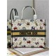 LARGE Dior BOOK TOTE Dior Pixel Zodiac Embroidery White High