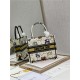 SMALL Dior BOOK TOTE Dior Pixel Zodiac Embroidery White High