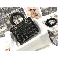 MEDIUM LADY Dior BAG Strass Cannage Satin High