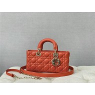 LADY D-JOY BAG MEDIUM Cannage Lambskin Orange High