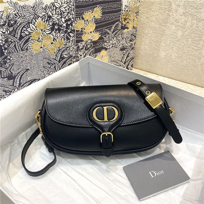 Dior BOBBY EAST-WEST BAG Box Calfskin Black High