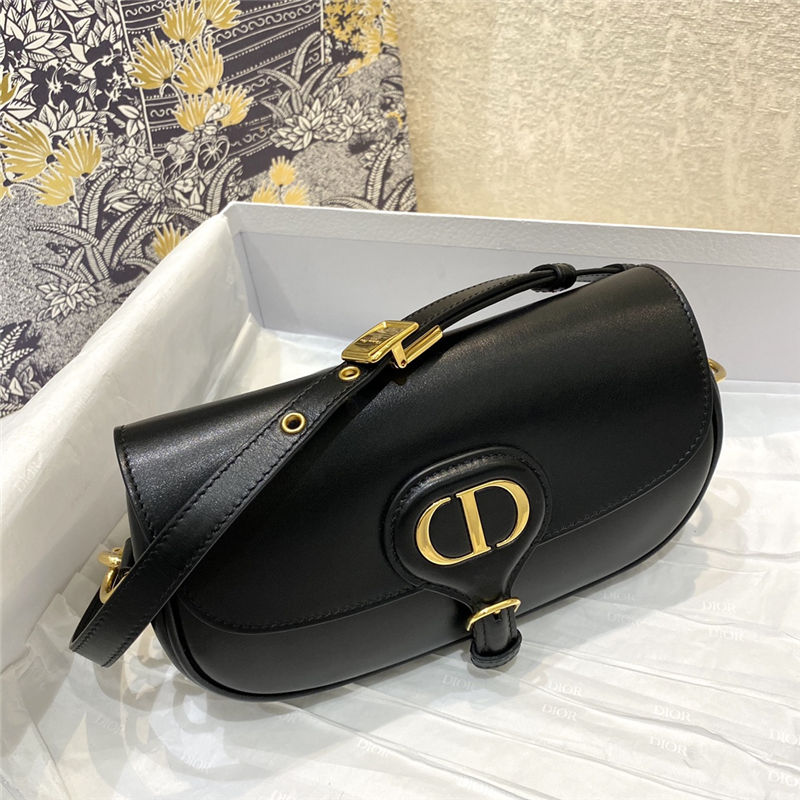 Dior BOBBY EAST-WEST BAG Box Calfskin Black High