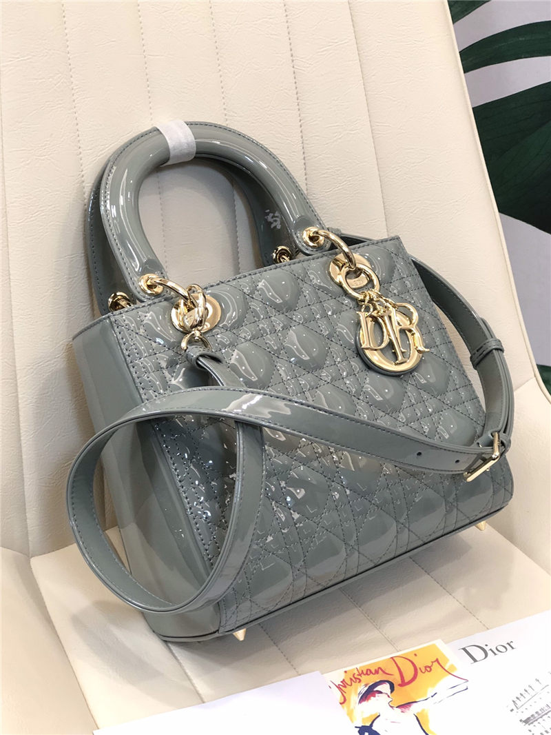 MEDIUM LADY Dior BAG Patent Cannage Calfskin High